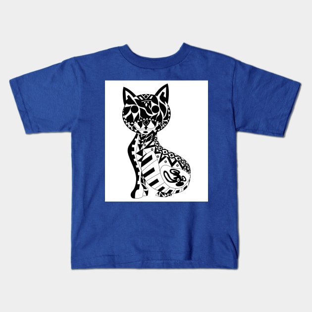 kawaii cat ecopop Kids T-Shirt by jorge_lebeau